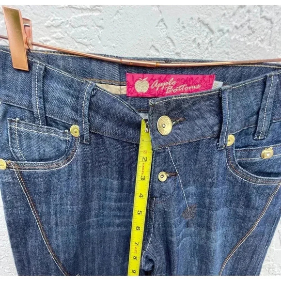 Apple Bottoms Womens Straight Cut Denim Jeans Blue Sz 7 to 8 - Picture 3 of 12